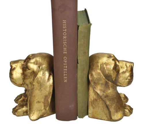 Βιβλιοστάτης σχ.σκύλος "Basset" χρυσό χρ.,12,5cm