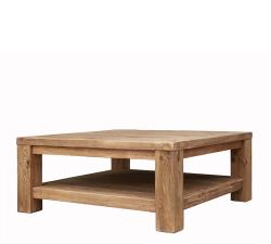 Τραπέζι σαλονιού, μασίφ ανακυκλ.πεύκο,100x100cm 