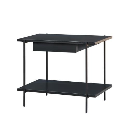 Side table-κομοδίνο με 1ράφι & συρτάρι.μαύρο 59x42x50cm