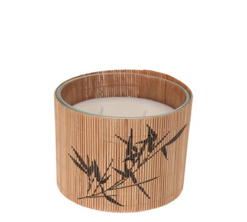 Κερί σε δοχείο bamboo με print, 10x10cm