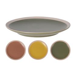 Πιάτο stoneware 20,5cm σε λαδί/κίτρινο/κεραμιδί