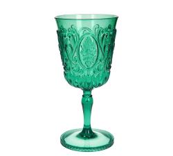 Ακρυλικό ποτήρι με πόδι vintage green, 19cm