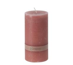 Κερί κορμός 7x14cm, ρουστίκ, ροζ