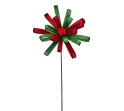 Xmas bow decoration red/green,d.29cm
