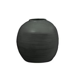 Στρογγυλό κεραμικό βάζο μαύρο,28cm