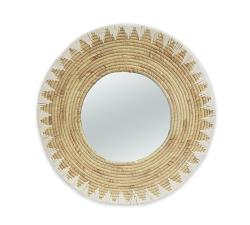 Στρογγυλός καθρέπτης από Υάκινθο & σχοινί Δ.61cm