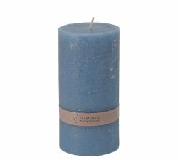 Κερί κορμός ρουστίκ μπλε, 7x14cm